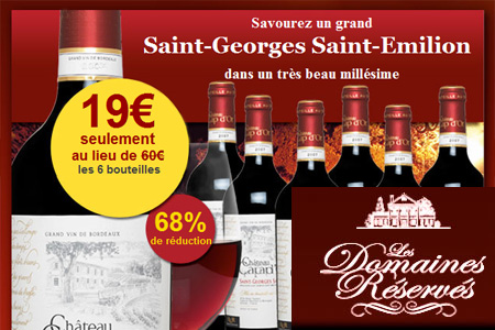 68% de réduction sur le vin Saint Emilion